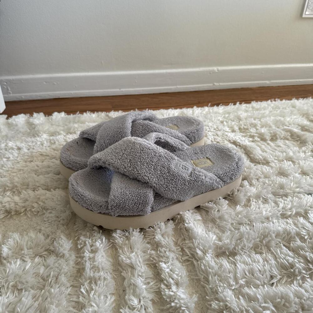 Ugg Fuzz Sugar Terry Cross Slides - image 1